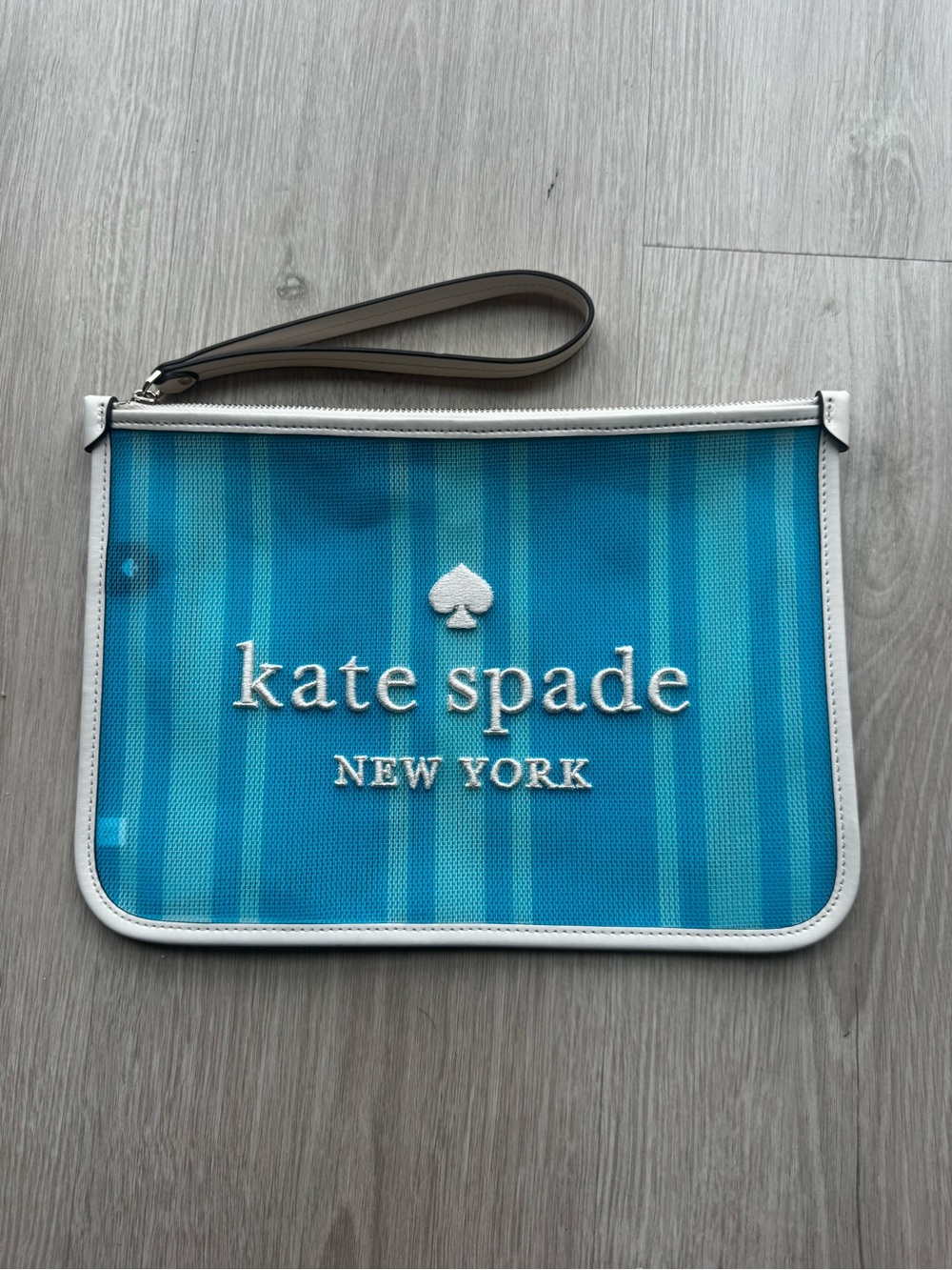 kate spade Blue Striped Wristlet Clutch